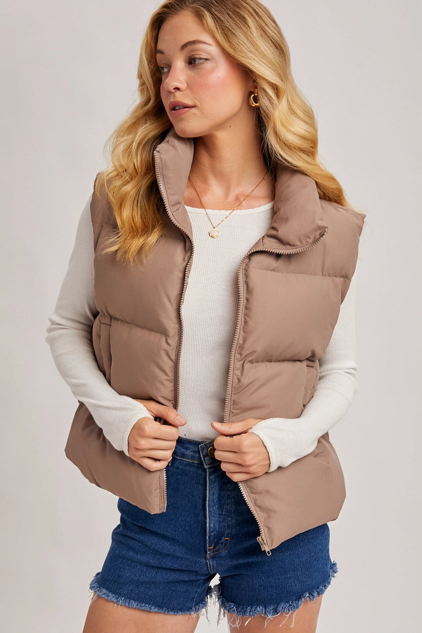 Mocha Mousse Puffer Vest