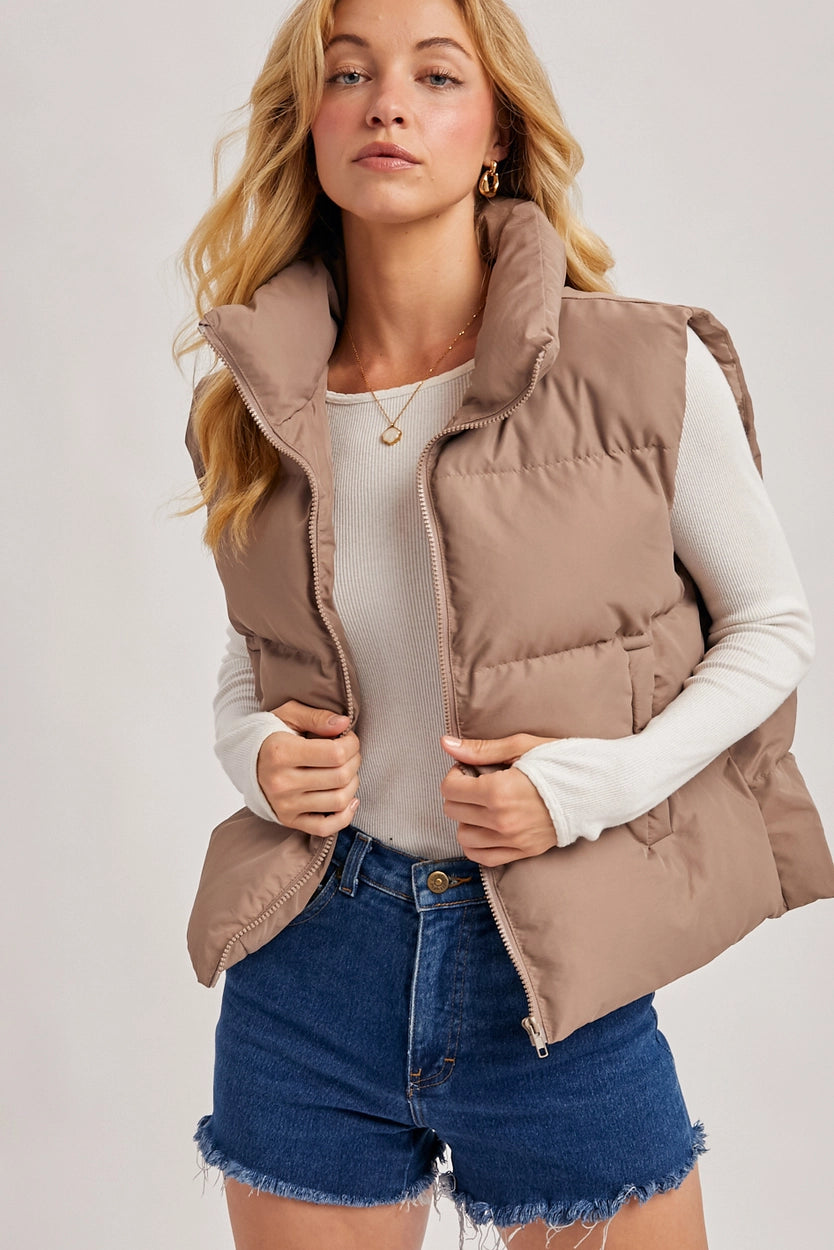 Mocha Mousse Puffer Vest