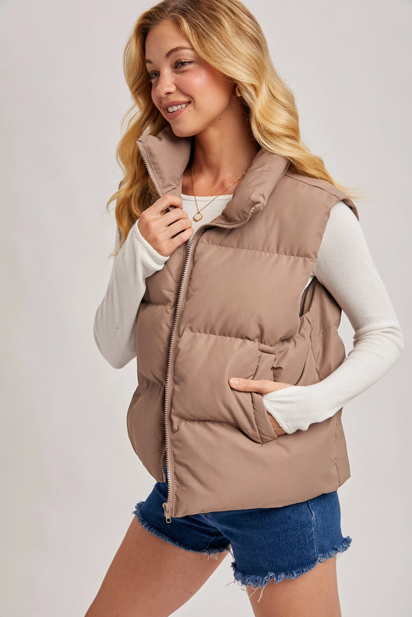 Mocha Mousse Puffer Vest