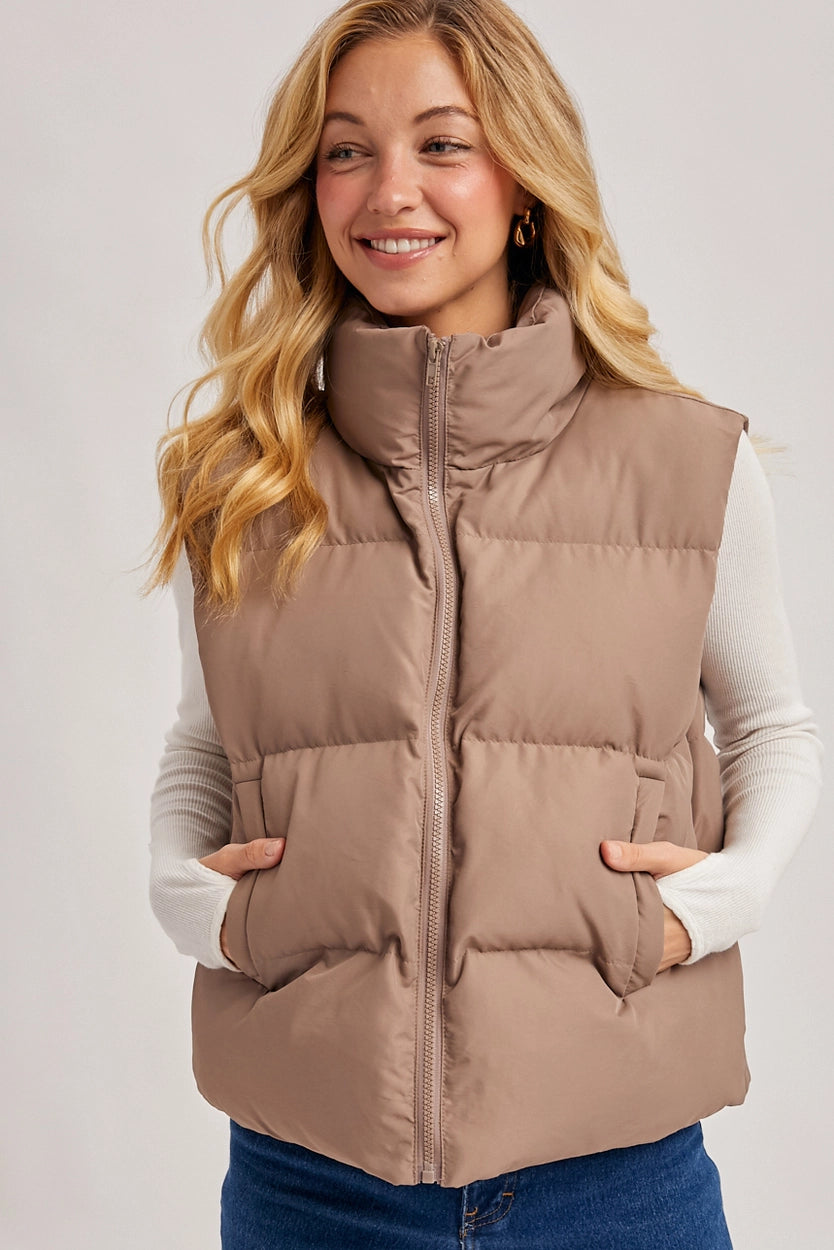 Mocha Mousse Puffer Vest