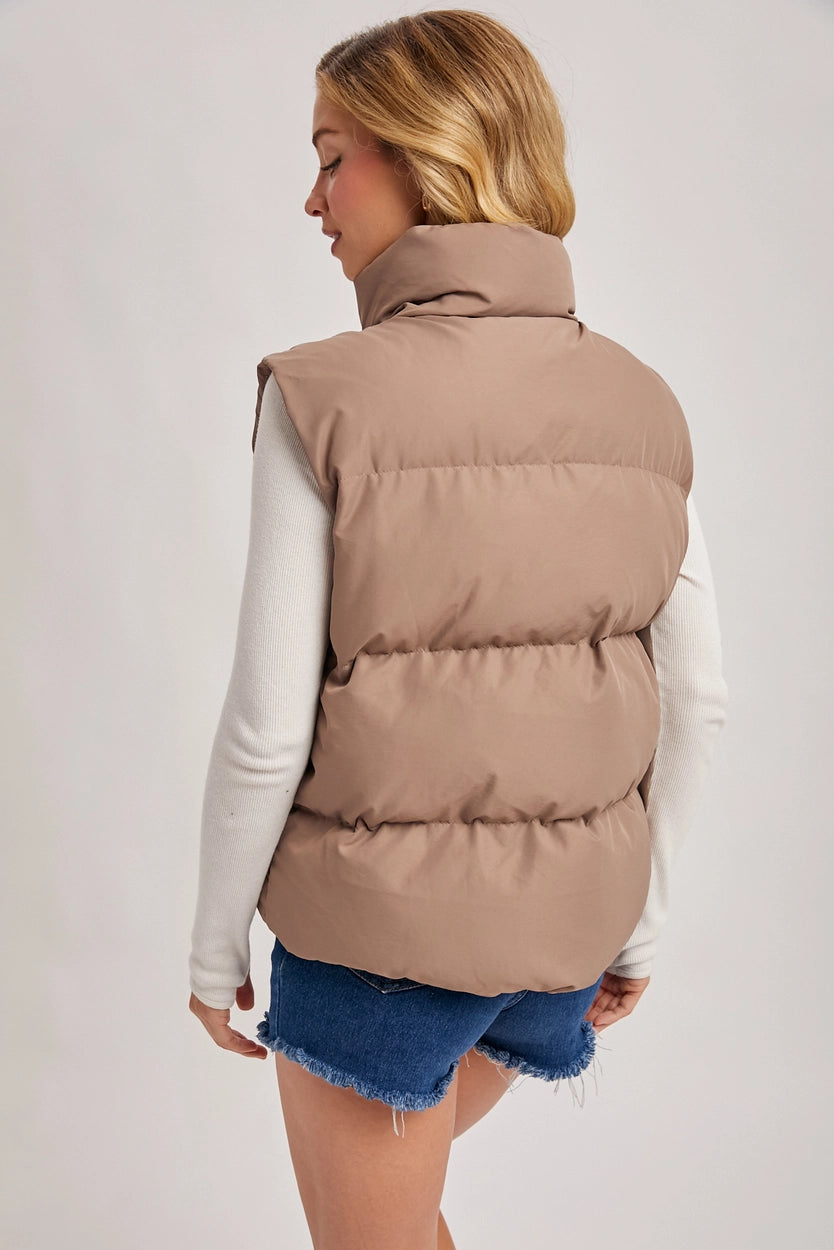 Mocha Mousse Puffer Vest