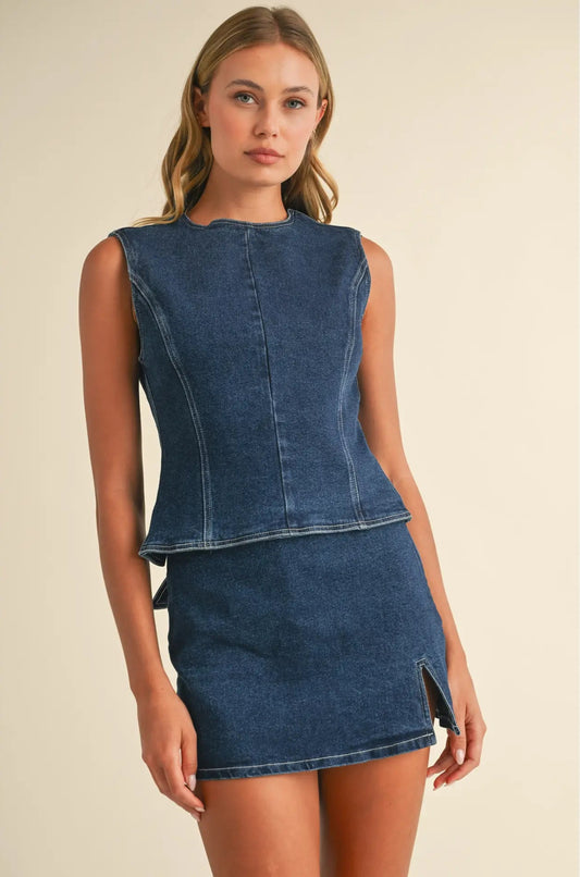 Sweet Caroline Denim Top