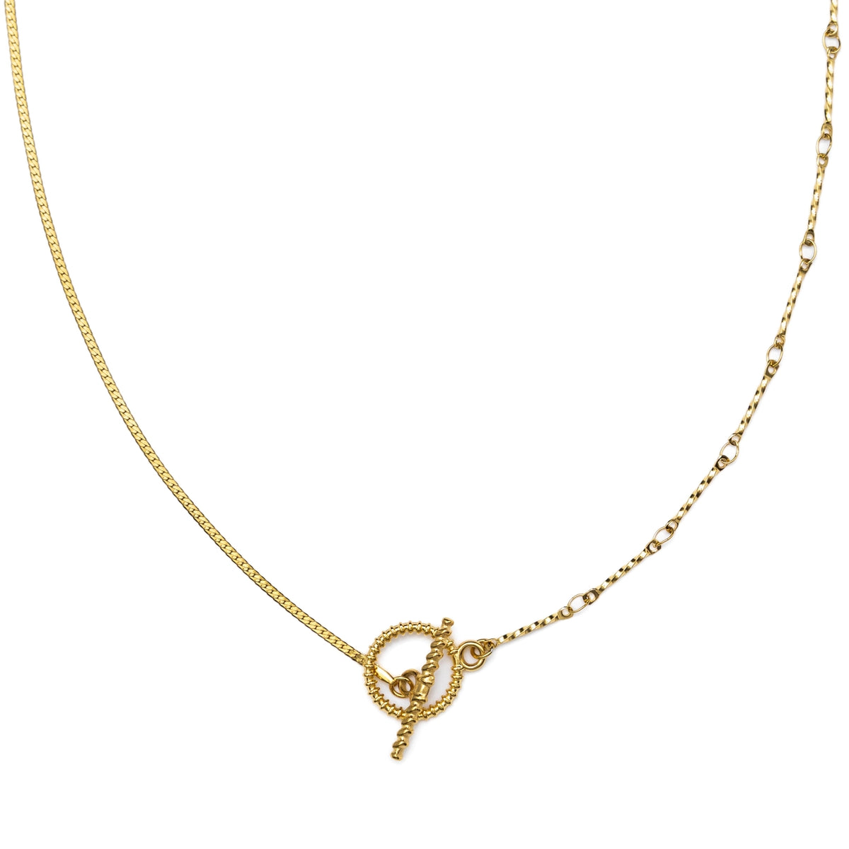 Gold Dainty Toggle Chain Necklace