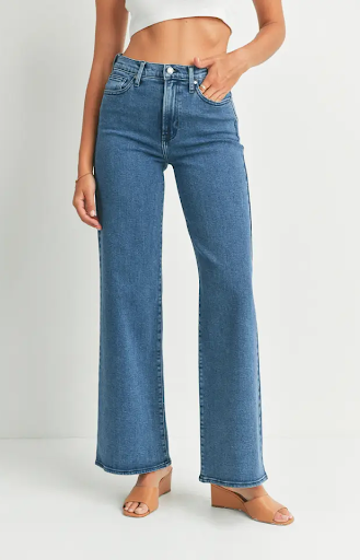 Medium Wash Wide Leg Palazzo Denim